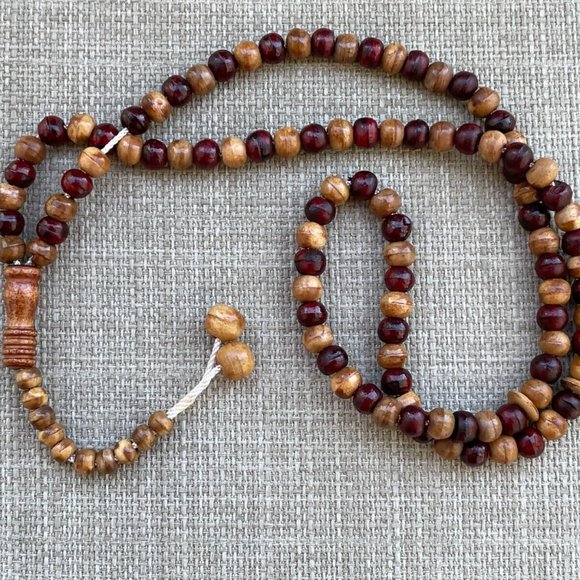 Handmade Tasbeeh Real Wood Beads Prayer Beads Religious Beads Islamic Tasbeh - Picture 2 of 9